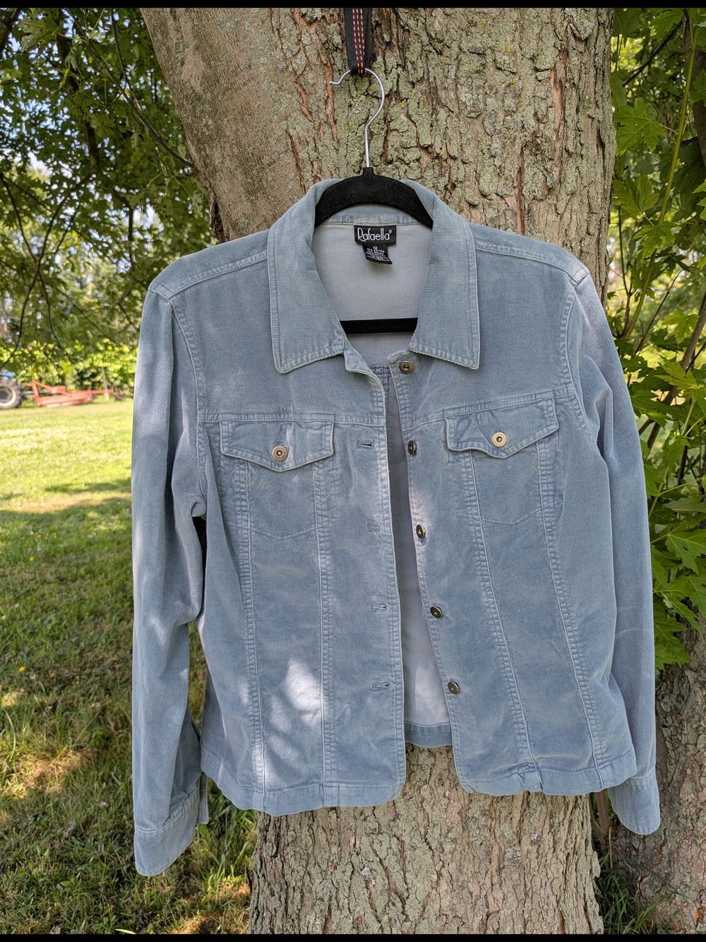 Rafaella Light Green Corduroy Jean Jacket